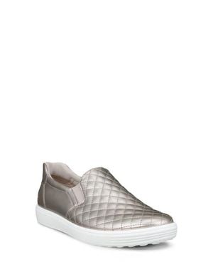 Ecco Soft 7 Slip-On Quilted Sneaker - White