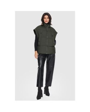 Orolay Oversized Sleeveless Classic Puffer Vest - Green