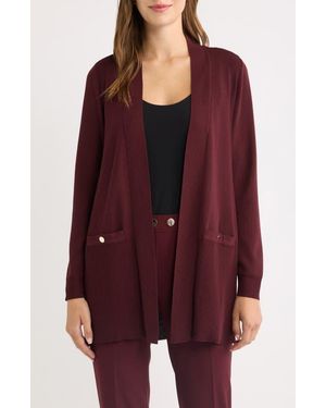 Anne Klein Open Front Cardigan - Red