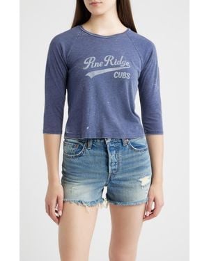 Daydreamer Pine Ridge Cubs Burnout Raglan Graphic T-Shirt - Blue