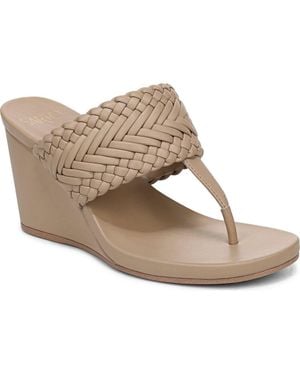 Sarto Talea Genuine Calf Hair Wedge Sandal - Brown