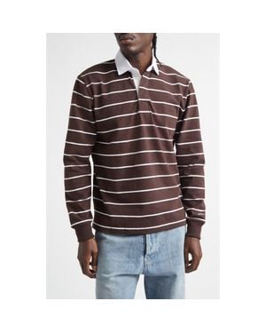 Noah Classic Long Sleeve Rugby Polo - Red