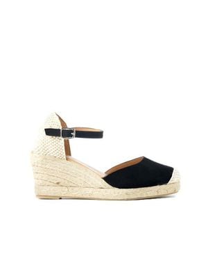Menina Step Jimena Medium-Strap Espadrille - Black