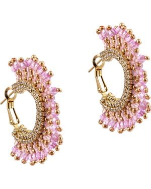 Deepa Gurnani Sierra Hoop Earrings - Pink