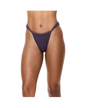 Gottex Tubular High Leg Low Rise Bikini Bottom - Blue