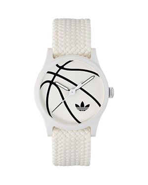 adidas Ao Style Basketball Dial Webbing Strap Watch, 39Mm - White