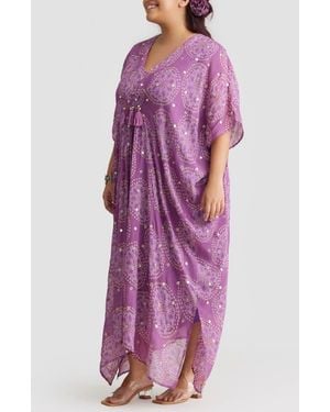 holiCHIC Melanie Tassel Cover-Up Maxi Dress - Purple