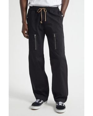 JKEEFER Anthony Stretch Cotton Gabardine Cargo Pants - Blue