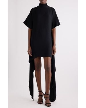 Alaïa Trailing Cady Dress - Black
