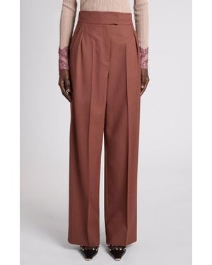 Valentino Garavani Functional Suiting Wool Pants - Red
