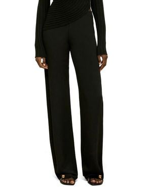 Cult Gaia Sara Floral Silk Wide Leg Pants - Black