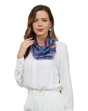 SILKSILKY 100% Mulberry Silk Scarf - White