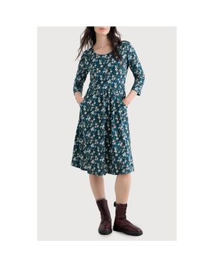 Seasalt Cornwall Enor Print Organic Cotton Fit & Flare Dress - Blue