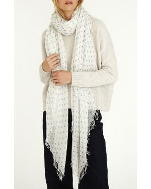 Chan Luu Fringe Cashmere & Silk Scarf - White