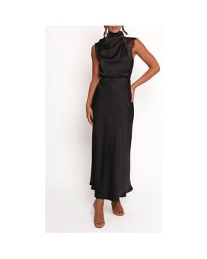 Petal & Pup Anabelle Halter Neck Maxi Dress - Black