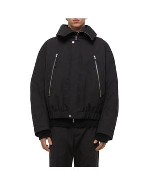 Helmut Lang Cotton Blend Bomber Jacket - Black