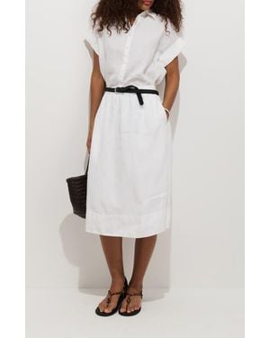 Alex Mill Maddie Linen Short Sleeve Button-Up Shirt - White