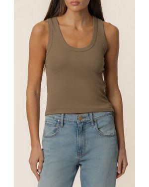 Kut From The Kloth Anastasia Stretch Cotton Blend Rib Tank - Blue