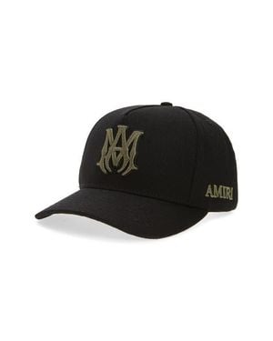 Amiri Ma Logo Cotton Canvas Snapback Baseball Cap - Black