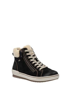 Remonte Maditta 70 Faux Shearling Trim Sneaker - Black