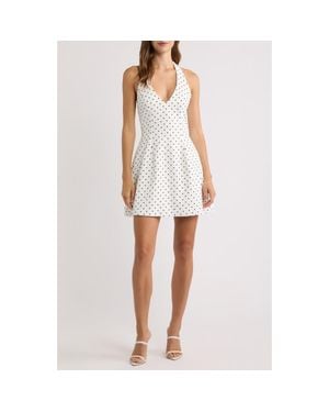 Odd Muse Dot Sleeveless Minidress - White
