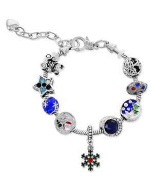 Donatello Gian Enamel And Crystal Holiday Bracelet - Blue