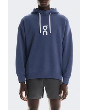 On Shoes Club Oversize Organic Cott Blend Hoodie - Blue