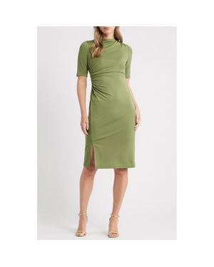 Anne Klein Ruched Body-Con Dress - Green