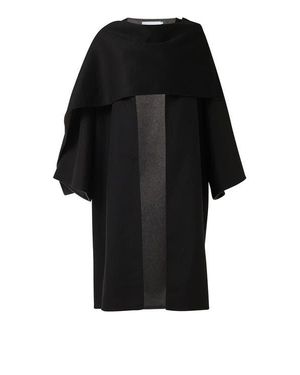 eem Reversible Cacoon Coat With Scarf Detail - Black