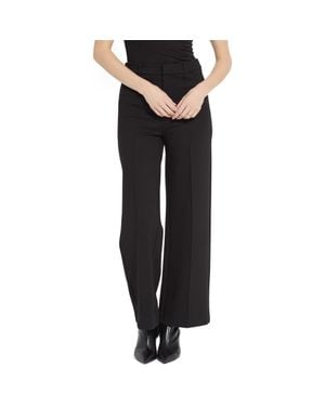 Lyssé Nadia Zip Front Wide Leg Ponte Pants - Black