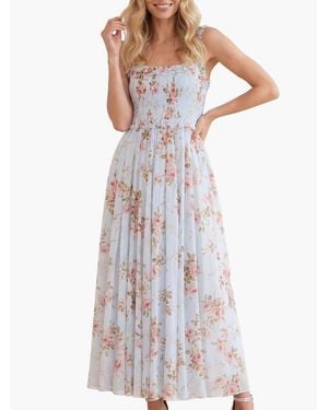 Needle & Thread Summer's Rose Chiffon Cami Ankle Gown - White