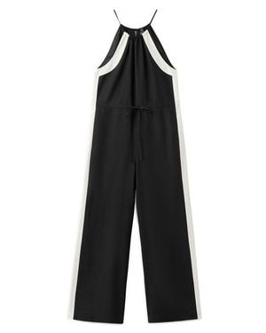 Mango Wide Leg Halter Jumpsuit - Black