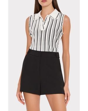 MILLY Kaya Knit Sleeveless Top - Black