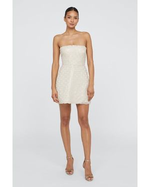 THEIA Amanda Beaded Mini Dress - White