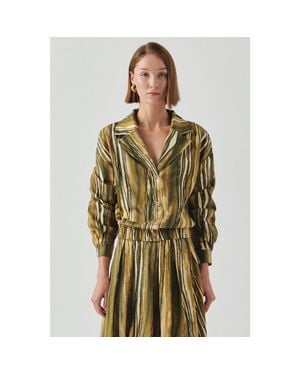 Exquise Melina Striped Jacket - Green
