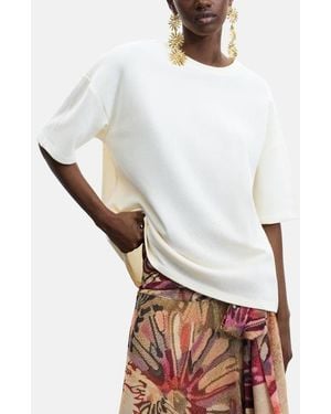 Desigual Oversize Cotton Blend T-Shirt - White