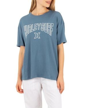 Hurley Collegiate Graphic Boyfriend T-Shirt - Blue
