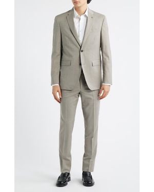 AllSaints Ross Slim Fit Stretch Wool Twill Suit - Gray