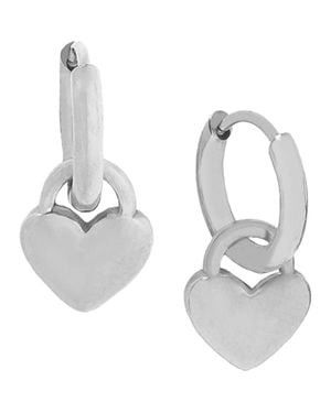 Marlyn Schiff Hara Heart Charm Huggie Earrings - Metallic