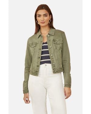 Yumi' Stretch Cotton Denim Jacket - Green