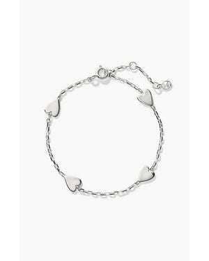 MEJURI Heart Station Bracelet - White