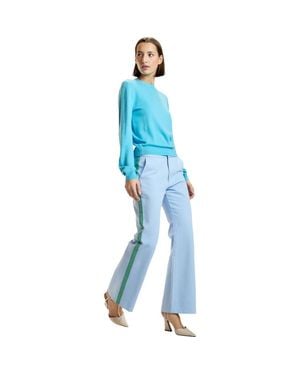 Cynthia Rowley Cotton Cropped Flared Pants - Blue
