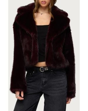 Edikted Kamilah Oversize Faux Fur Coat - Black