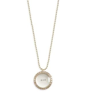 Meira T Mom Diamond Halo Pendant Necklace - White