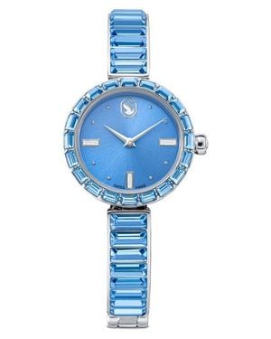 Swarovski Matrix Baguette Crystal Bracelet Watch, 25Mm - Blue
