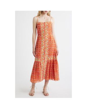 Cleobella Miralani Floral Cotton Blend Sundress - Orange