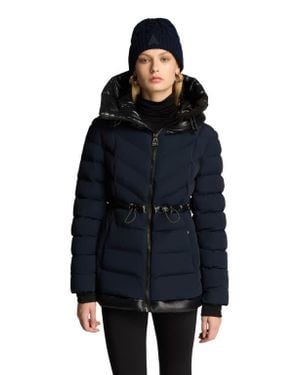 Alpenhaus Everlong Lightweight Herringbone Quilted Puffer With Lustre Detailing - Blue