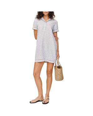 Bella Dahl Stripe High/Low Shirtdress - White