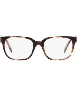 Prada 52Mm Rectangular Optical Glasses - Brown