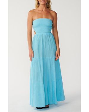 Rip Curl Premium Surf Strapless Cutout Maxi Dress - Blue